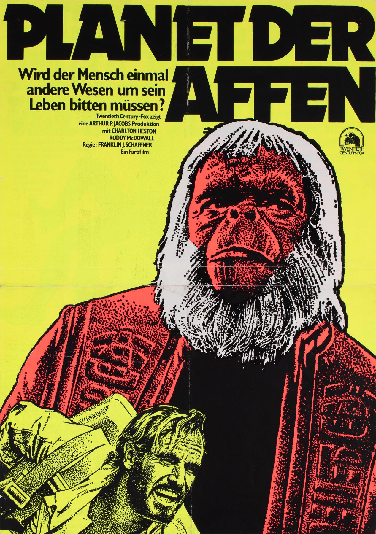 Planet of the Apes R1975 German Blacklight A2 Film Movie Poster