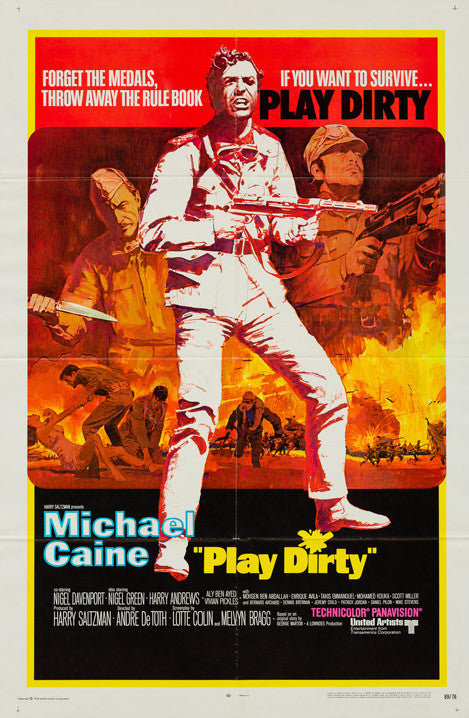Play Dirty 1969 original vintage US 1 sheet film movie poster - Michael Caine