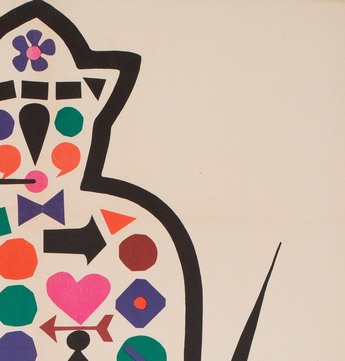 Playtime 1971 Polish A1 Film Movie Poster, Flisak - detail