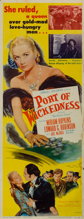 Port of Wickedness 1935 R1954 original vintage US insert film movie poster