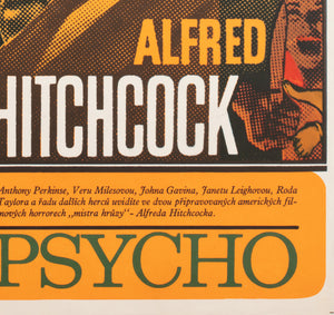Hitchcock The Birds/Psycho 1970 Czech A1 Film Movie Poster, Ziegler - detail