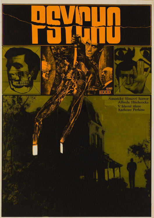 Psycho 1970 Czech A3 original film movie poster