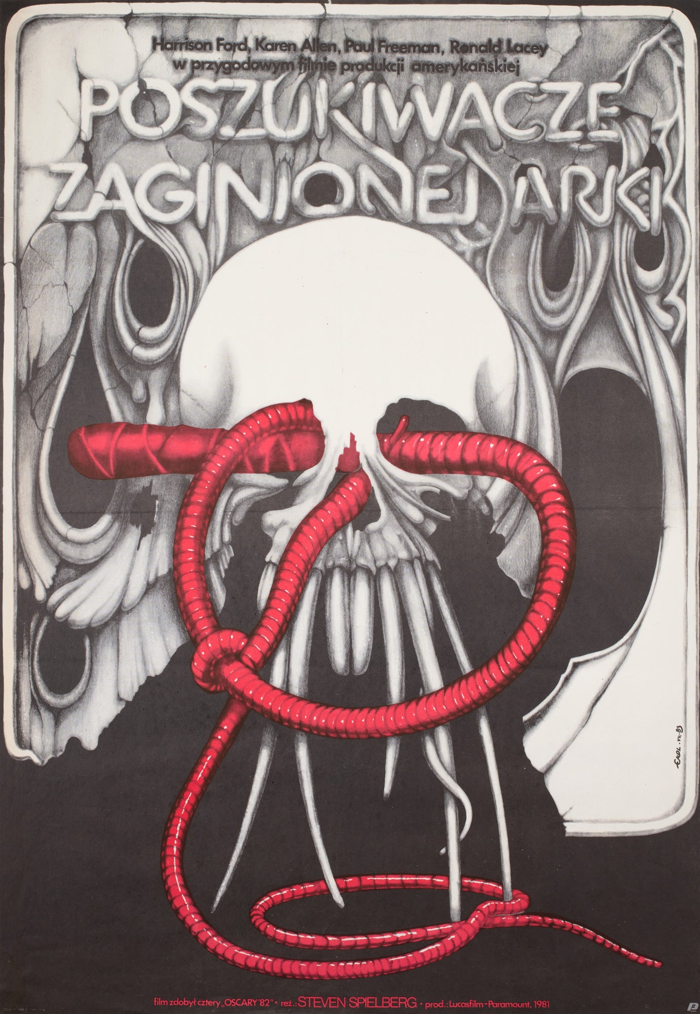 Raiders of the Lost Ark 1983 Polish B1 Film Poster, Erol
