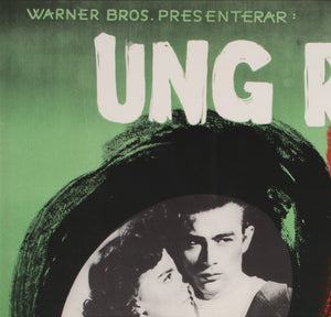 Rebel without a Cause 1956 Swedish 1 Sheet Film Movie Poster, Gosta Aberg - detail