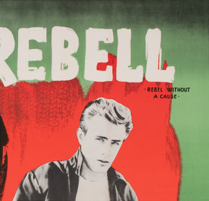 Rebel without a Cause 1956 Swedish 1 Sheet Film Movie Poster, Gosta Aberg - detail