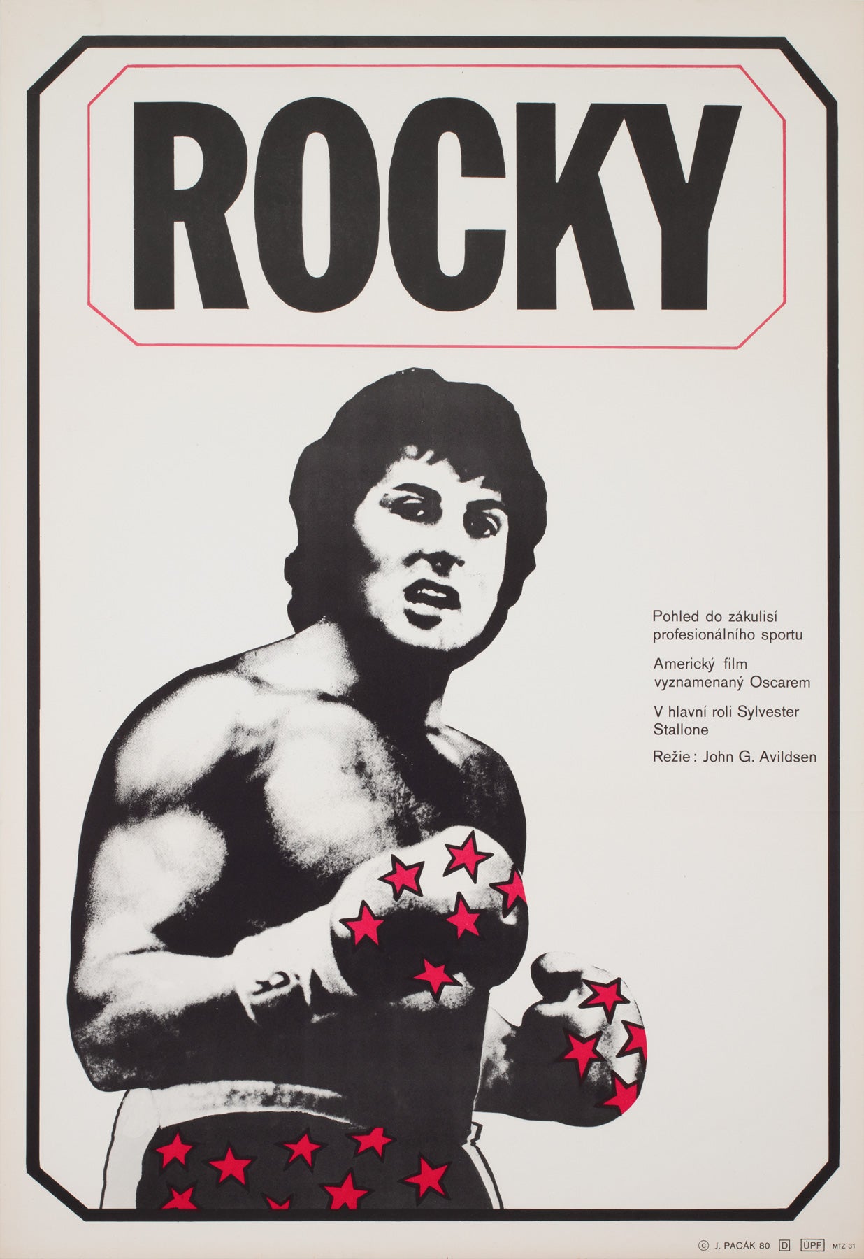 Rocky 1976 Czech A1 Film Movie Poster, Jan Antonin Pacak