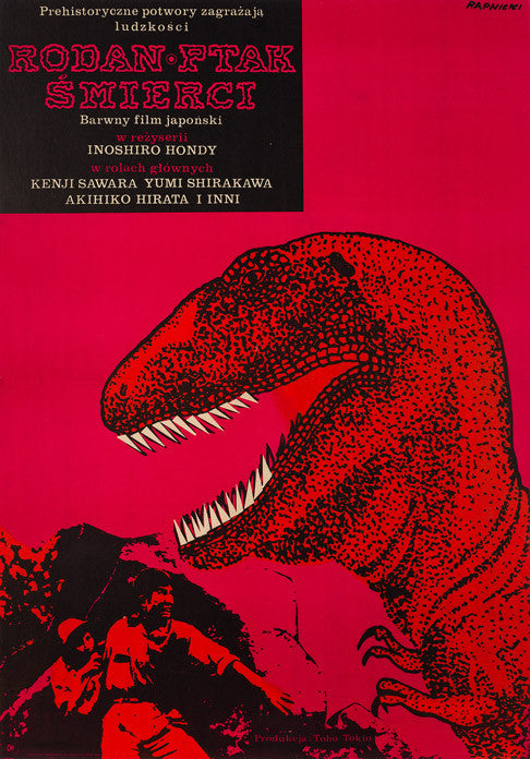 Original 1967 Rodan! The Flying Monster! Polish film movie poster