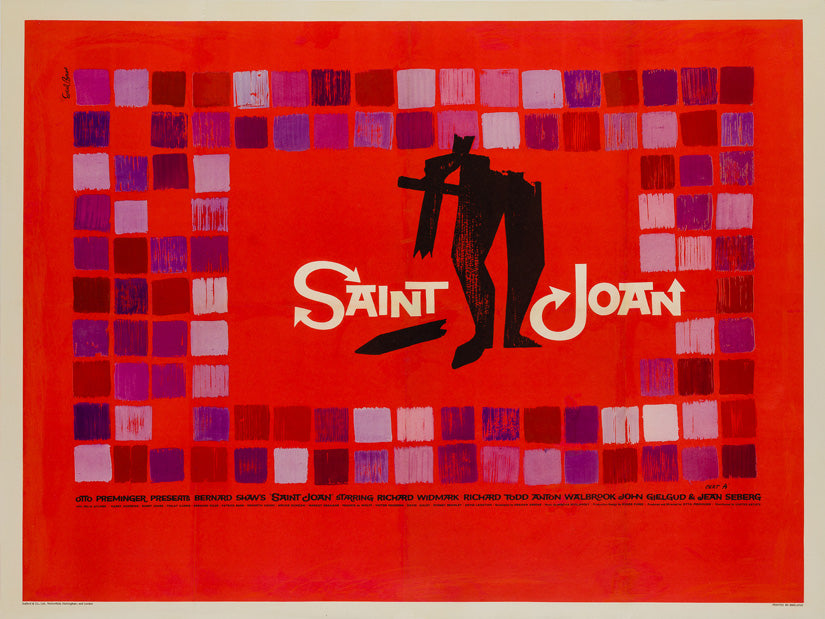Saint Joan 1957 UK Quad original film movie poster Saul Bass
