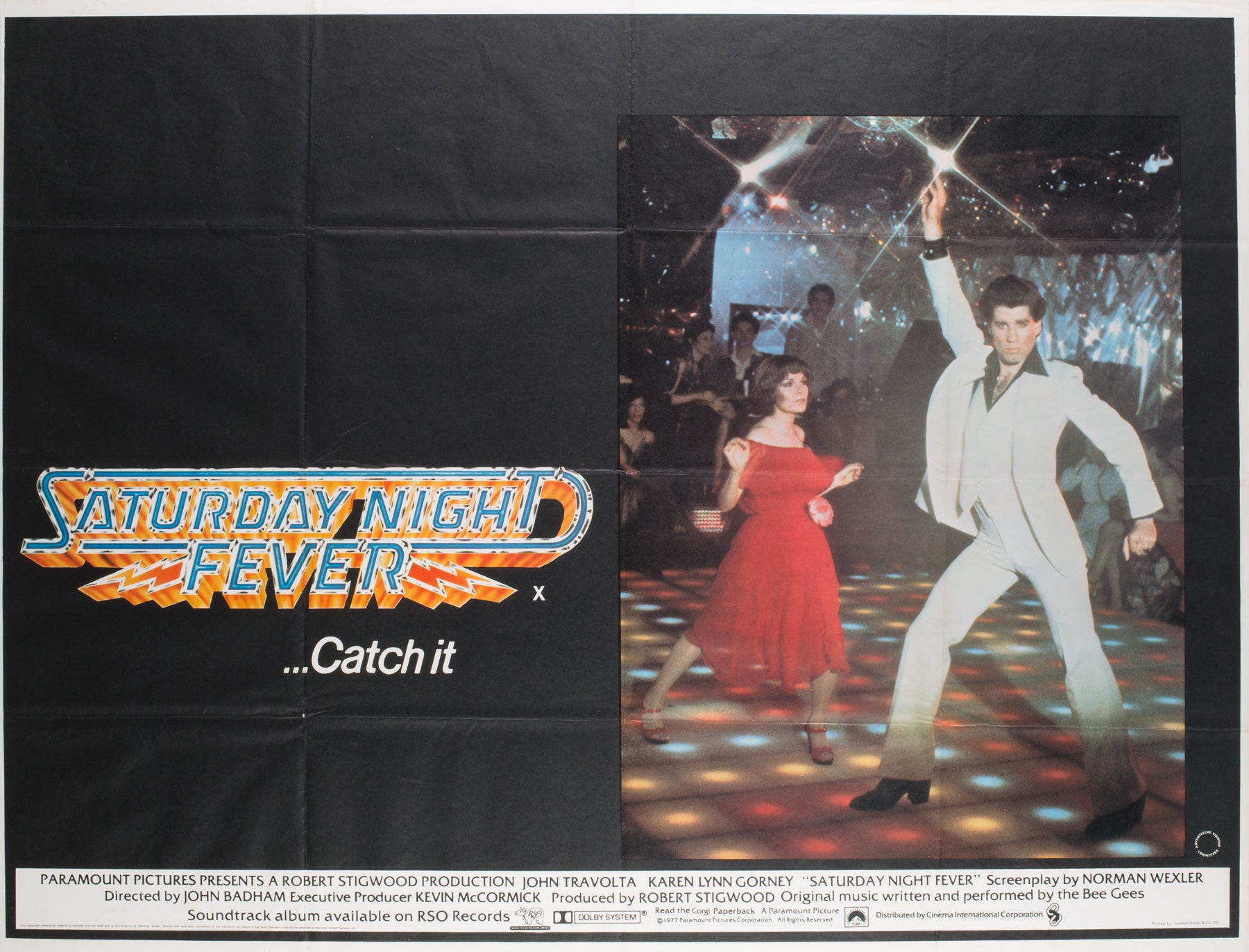 Saturday Night Fever 1977 UK Quad Film Poster