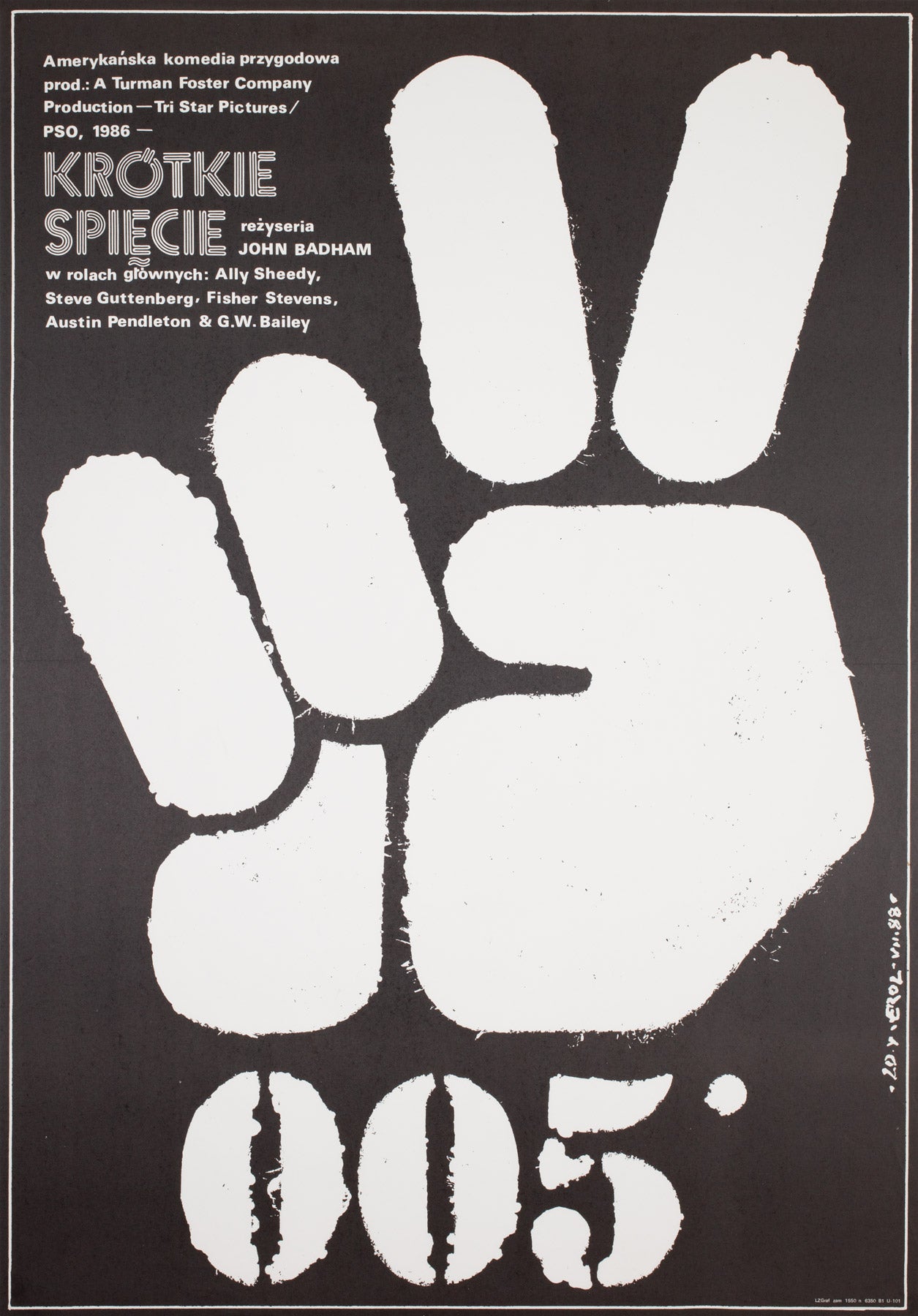 Short Circuit 1988 Polish B1 Film Movie Poster, Jakub Erol