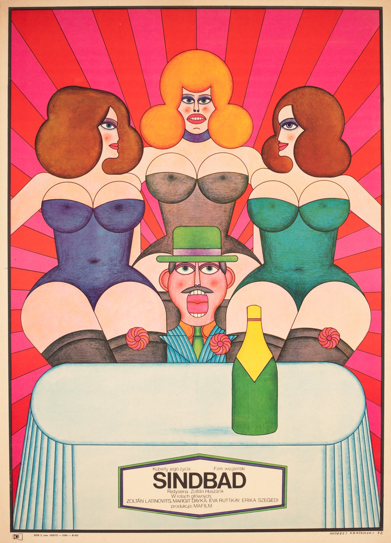 Sinbad 1972 Polish A1 Film Poster, Krajewski