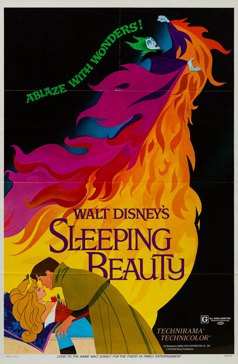 Sleeping Beauty 1959 R1970 original Disney US 1 sheet film movie poster