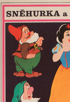 Snow White and the Seven Dwarfs R1970 Czech A3 Film Movie Poster - detail