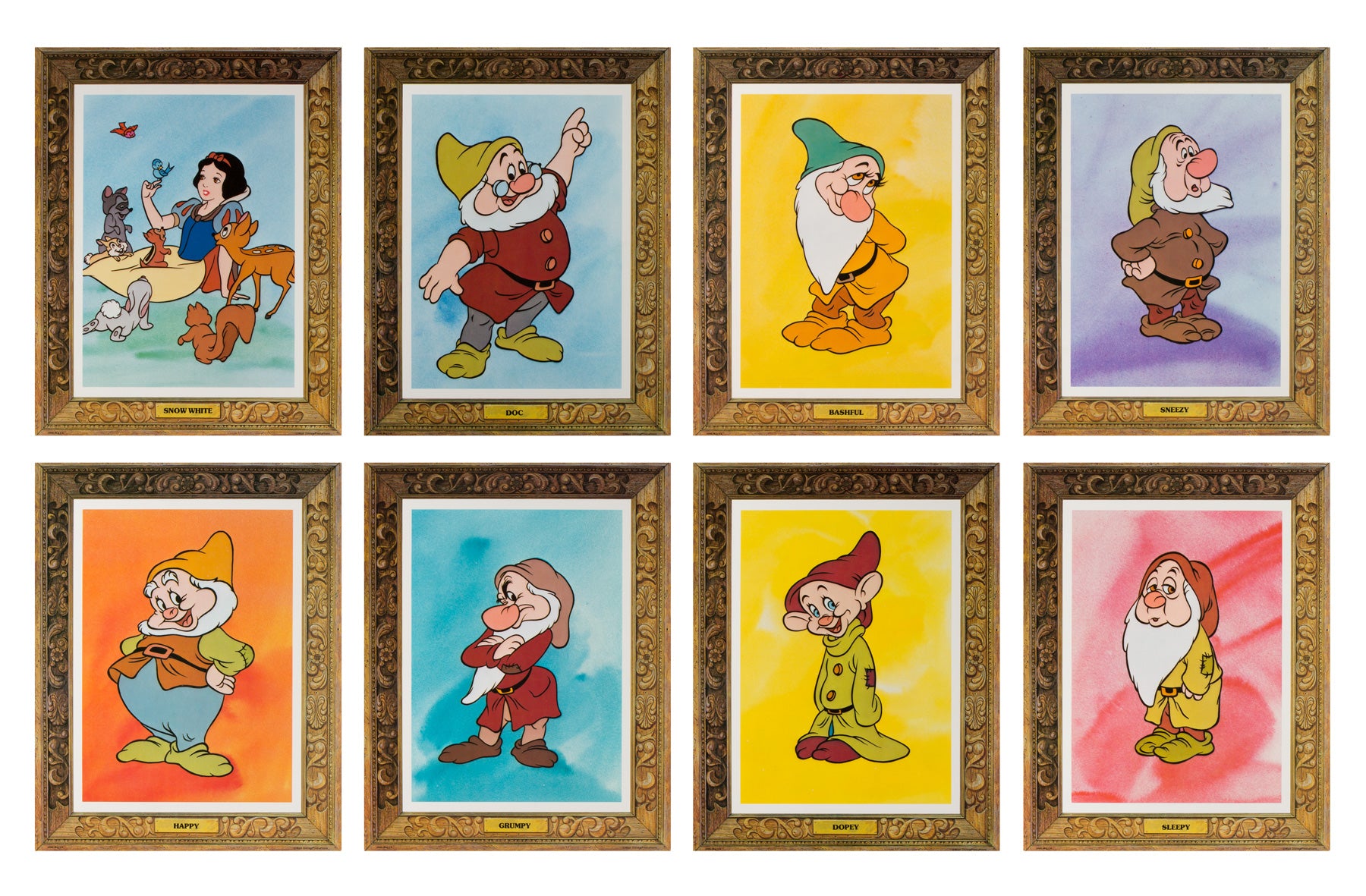 Snow White and the Seven Dwarfs R1975 US Lobby Cards Set - Orson