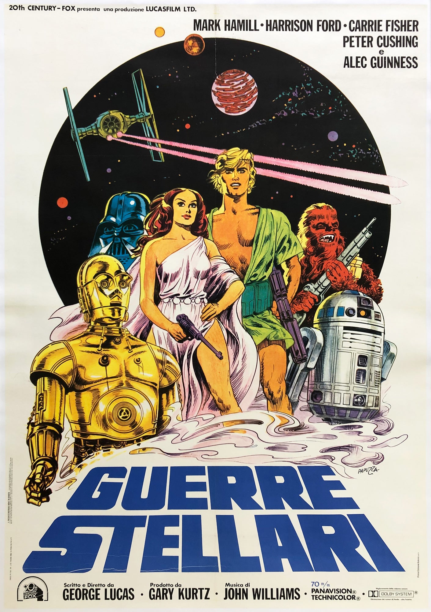 Star Wars 1977 Italian 2 Foglio Film Poster, Papuzza