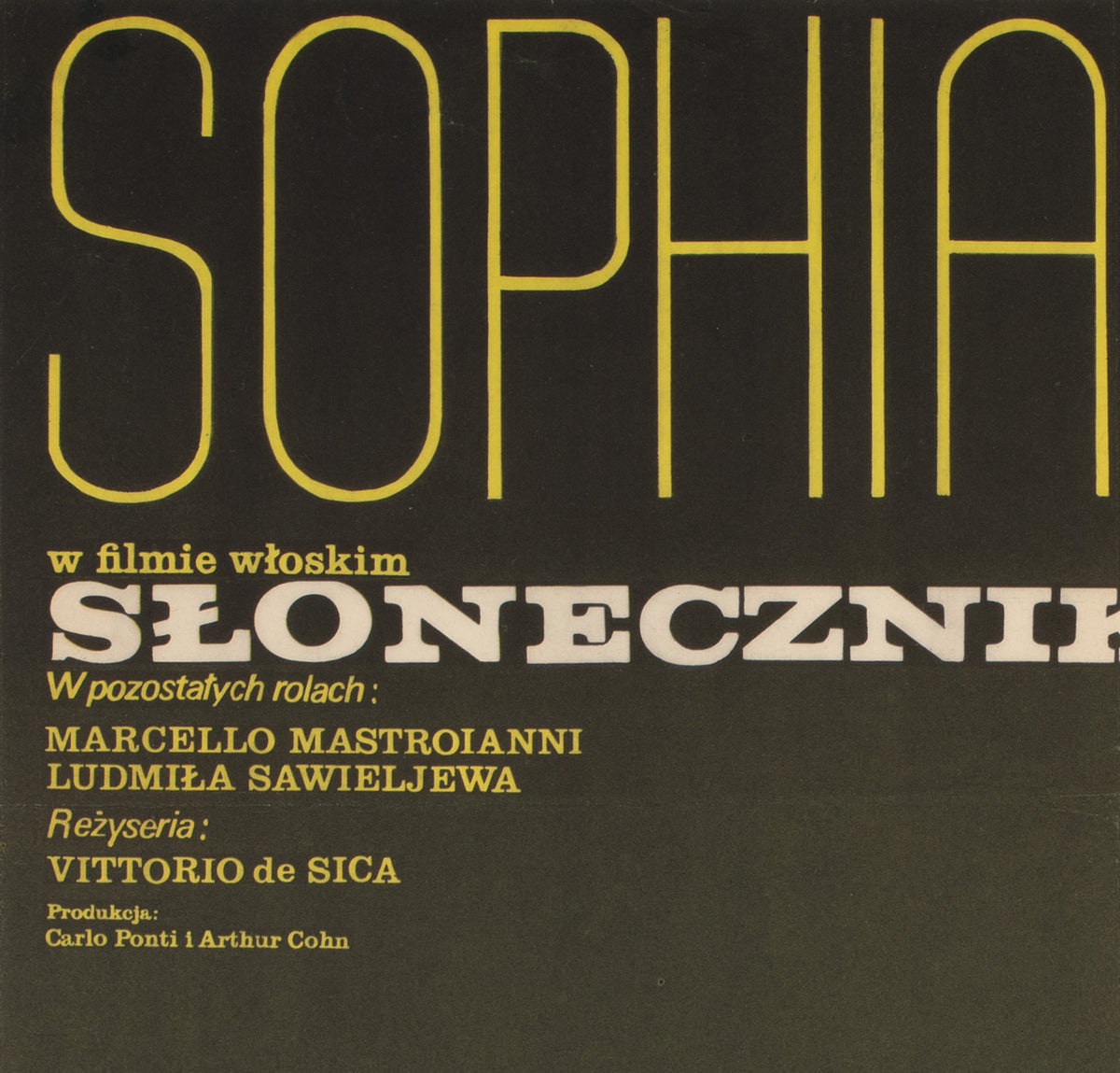 Sunflower 1971 Polish A1 Film Movie Poster, Wiktor Gorka - detail