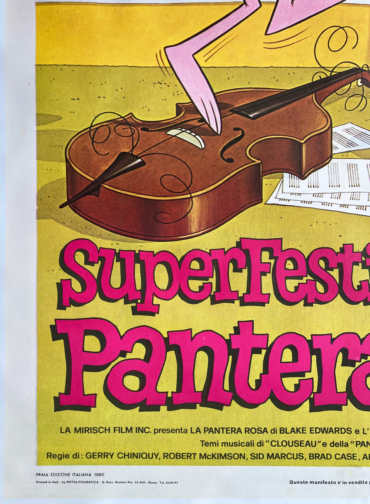 Super Festival of the Pink Panther 1970s Italian 2 Foglio - detail