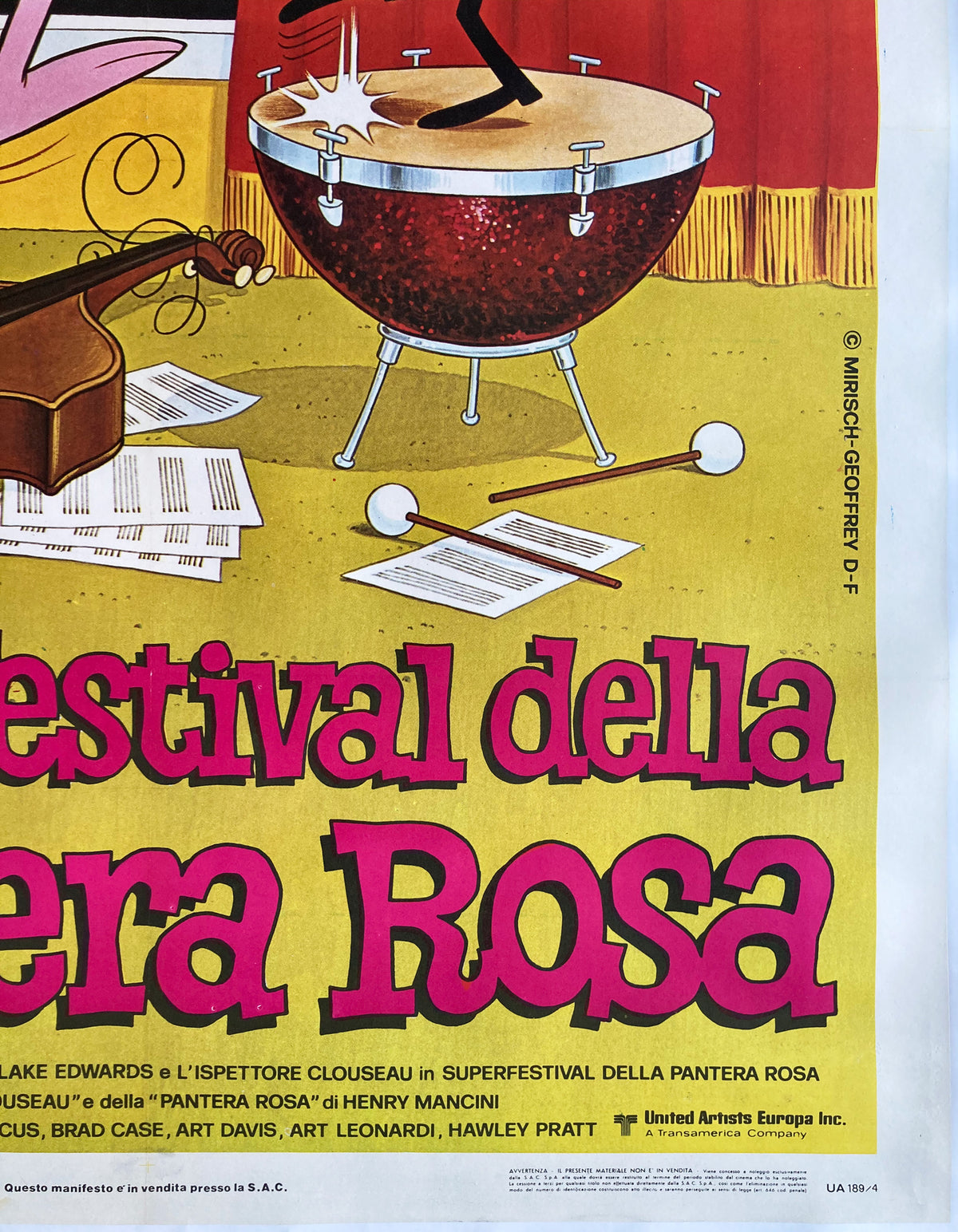 Super Festival of the Pink Panther 1970s Italian 2 Foglio - detail