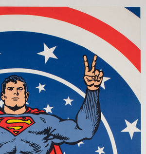 Superman 1971 Vintage Bullseye Peace Panel Poster - detail