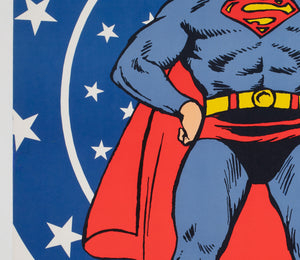 Superman 1971 Vintage Bullseye Peace Panel Poster - detail