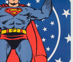 Superman 1971 Vintage Bullseye Peace Panel Poster - detail