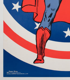 Superman 1971 Vintage Bullseye Peace Panel Poster - detail