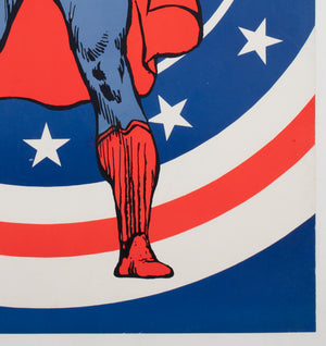Superman 1971 Vintage Bullseye Peace Panel Poster - detail