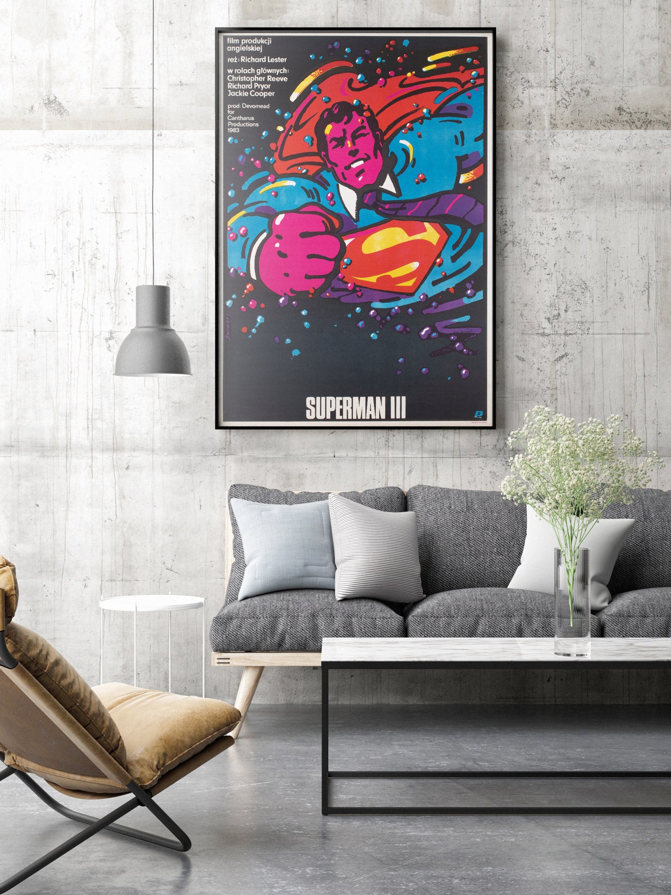 Superman 3 1985 Polish B1 Film Poster, Waldemar Swierzy