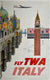 TWA Italy 1950s Travel Airline Poster, David Klein