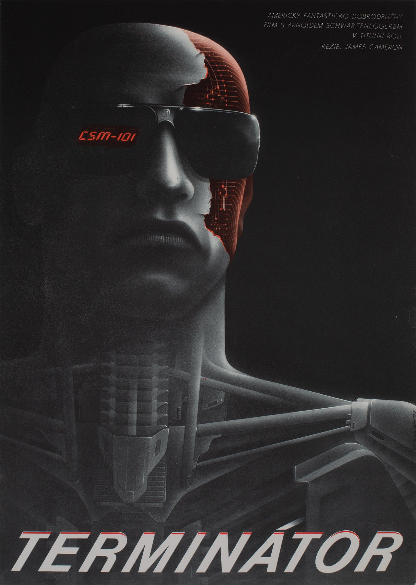 The Terminator 1984 Czech A3 Film Poster, Pecak