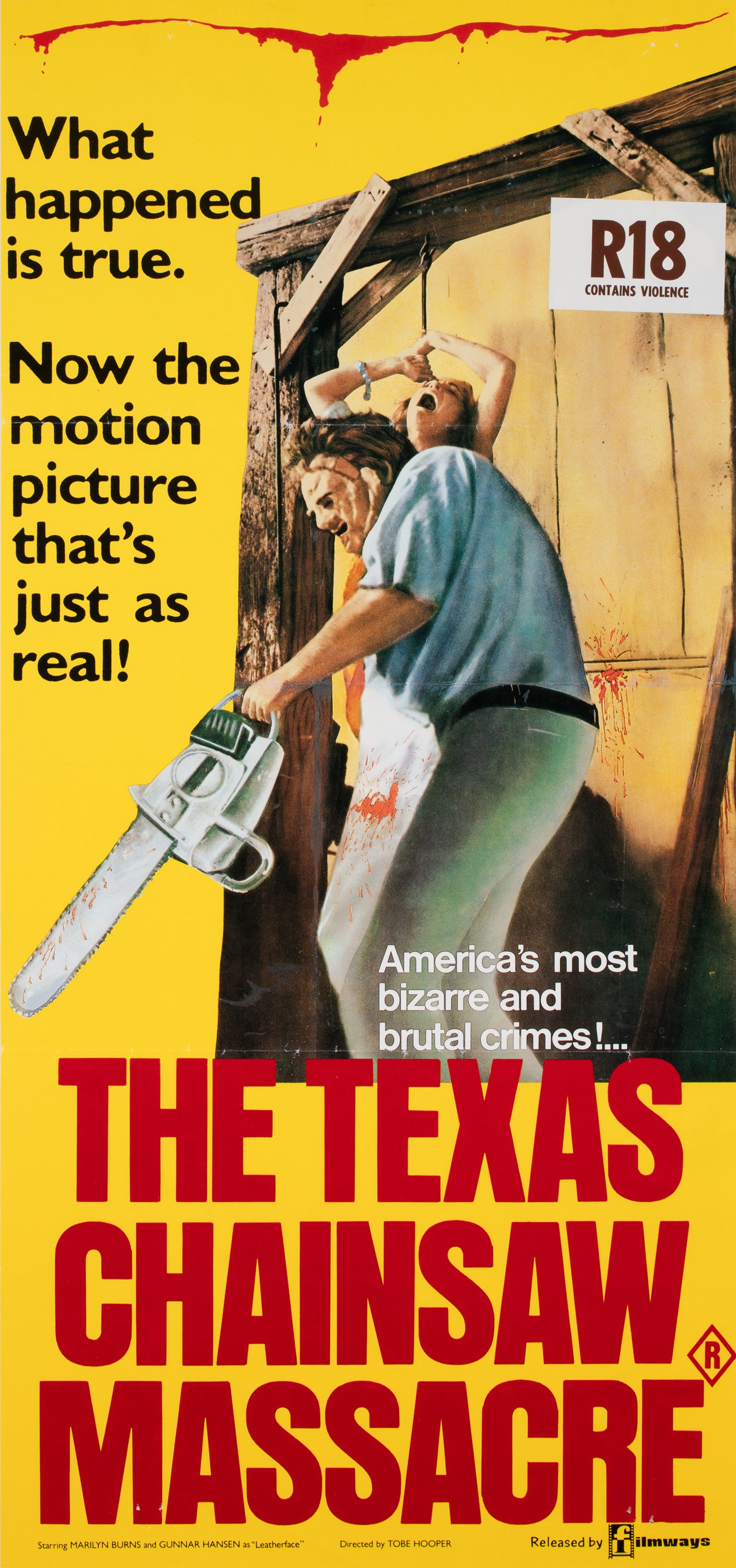 Texas Chainsaw Massacre 1984 Australian Daybill Film Movie Poster