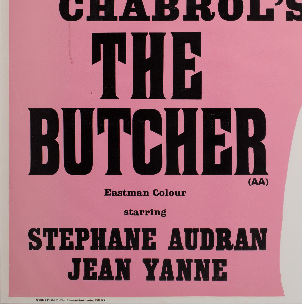 The Butcher 1972 Academy Cinema UK Quad Film Poster, Strausfeld - detail