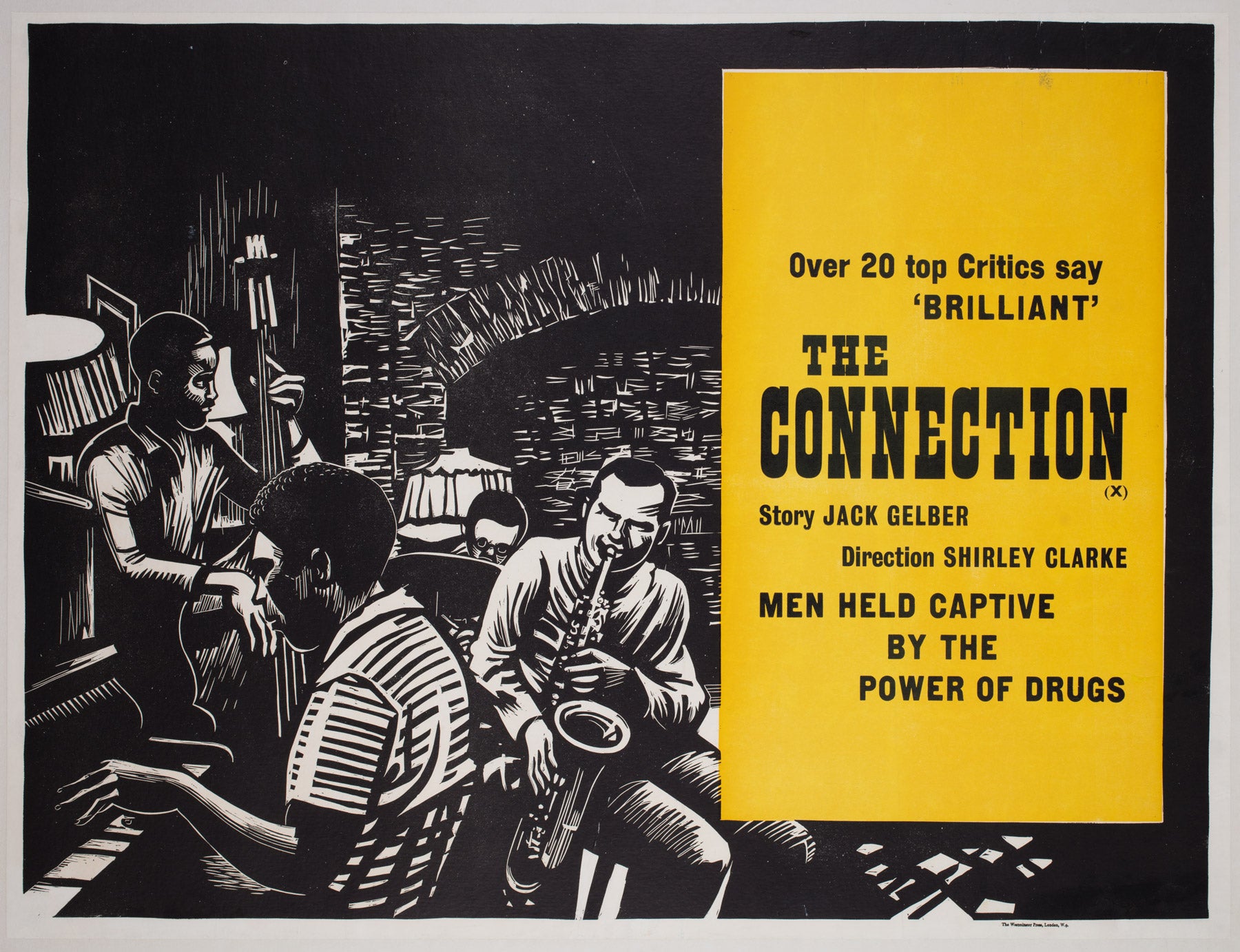The Connection 1962 UK Quad Film Movie Poster, Peter Strausfeld