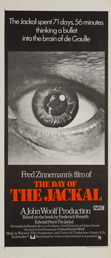 The Day of the Jackal 1973 original Australian Daybill film poster
