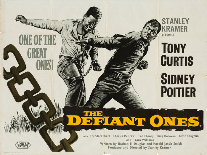 The Defiant Ones 1958 original vintage UK quad film movie poster - Tony Curtis and Sidney Poitier