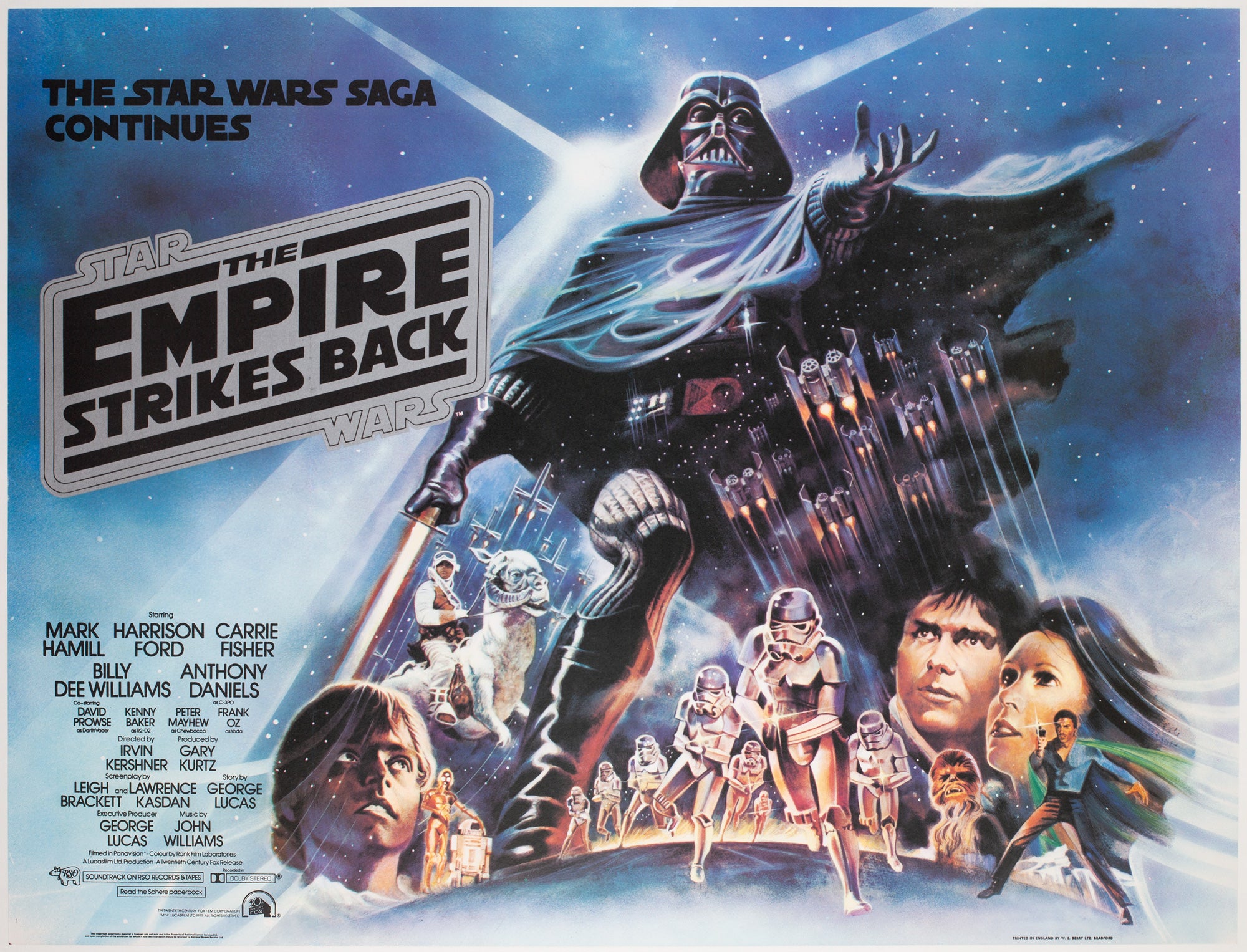 Copy of The Empire Strikes Back 1980 UK Quad Black Title Style Film Poster, Jung