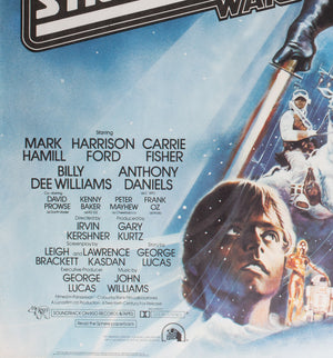 Empire Strikes Back 1980 UK Quad Film Poster - Detail