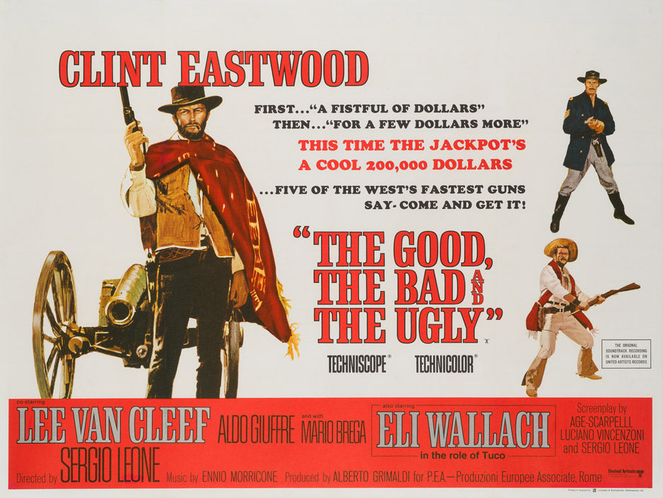 The Good, The Bad, The Ugly 1966 original vintage UK quad film movie poster