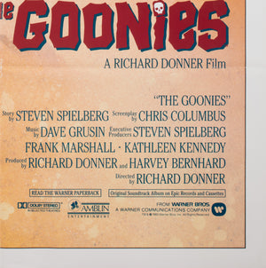 The Goonies US 1 Sheet 1985 US 1 Sheet Film Movie Poster, Drew Struzan - detail