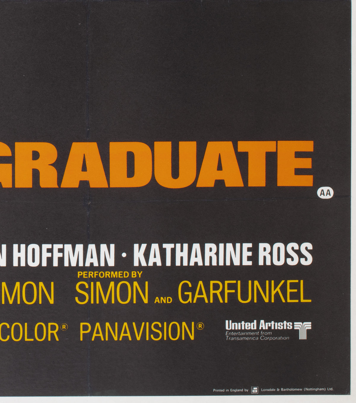 The Graduate 1967 UK Quad Film Poster
