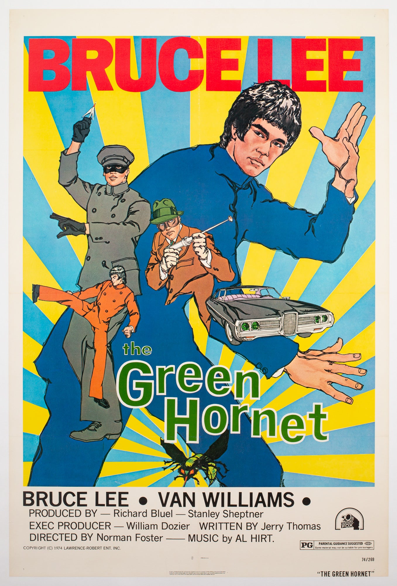 The Green Hornet 1974 US 1 Sheet Green Title Style