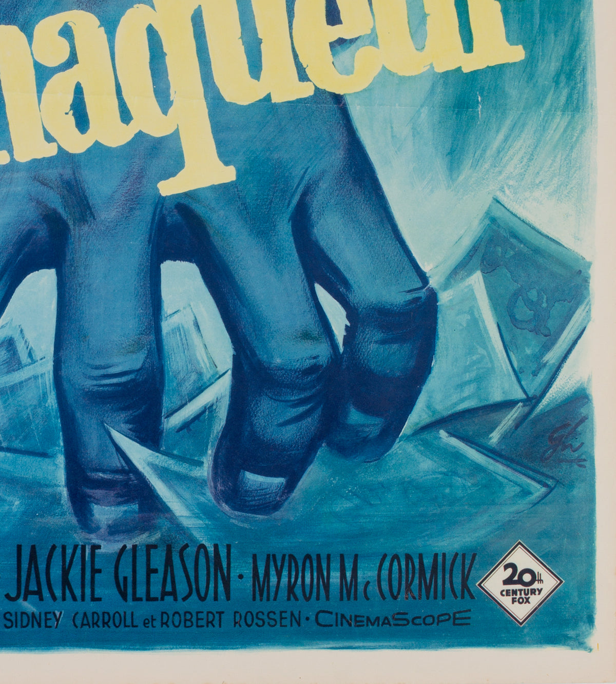 The Hustler 1962 French Petite Film Poster, Grinsson - detail