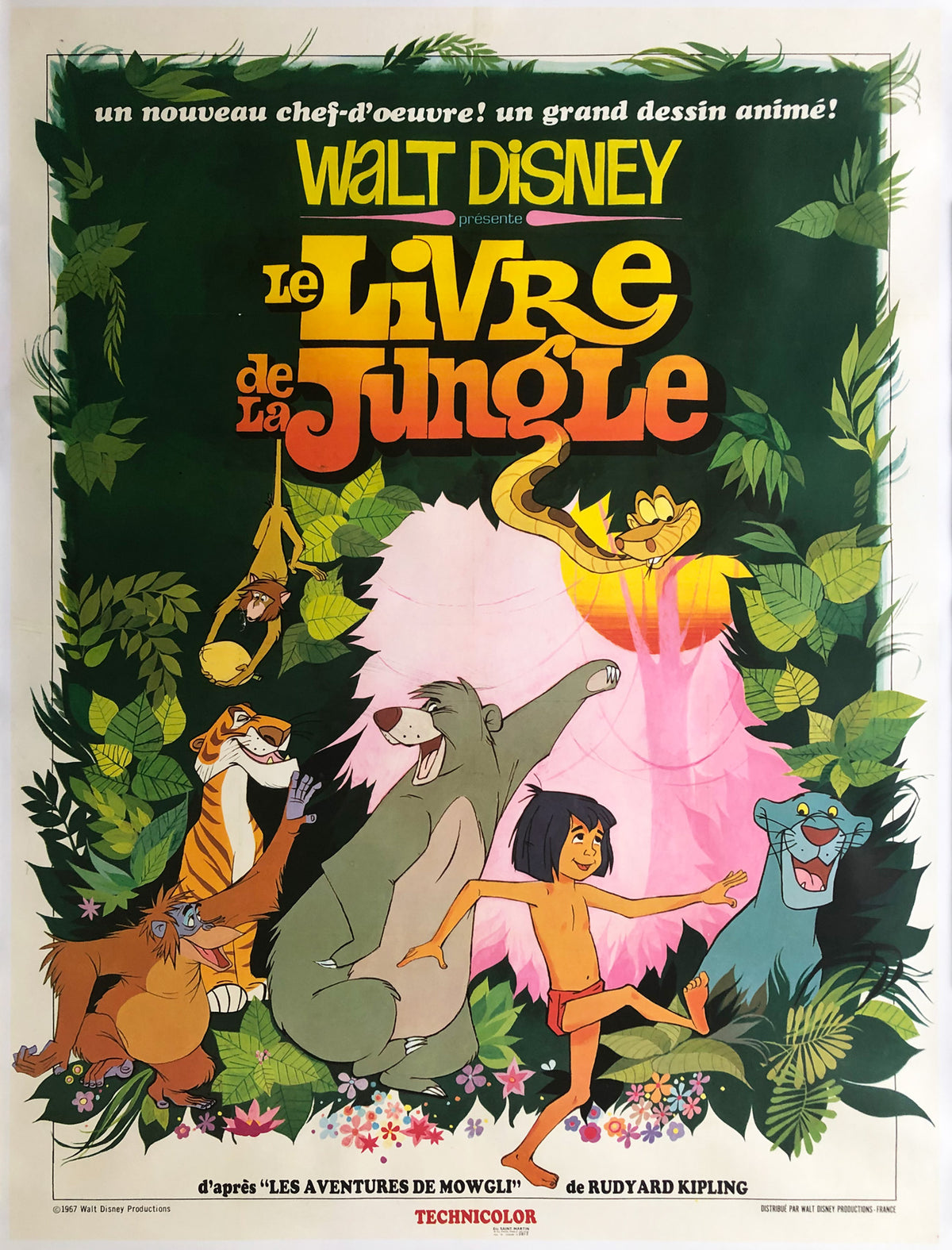 The Jungle Book 1968 French Grande Film Poster