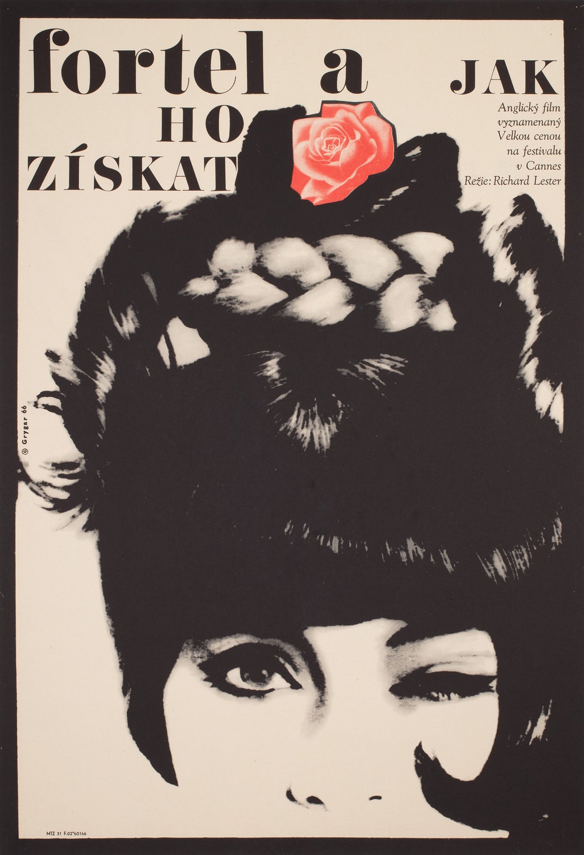 The Knack And How To Get It 1966 Czech A1 Film Poster, Grygar
