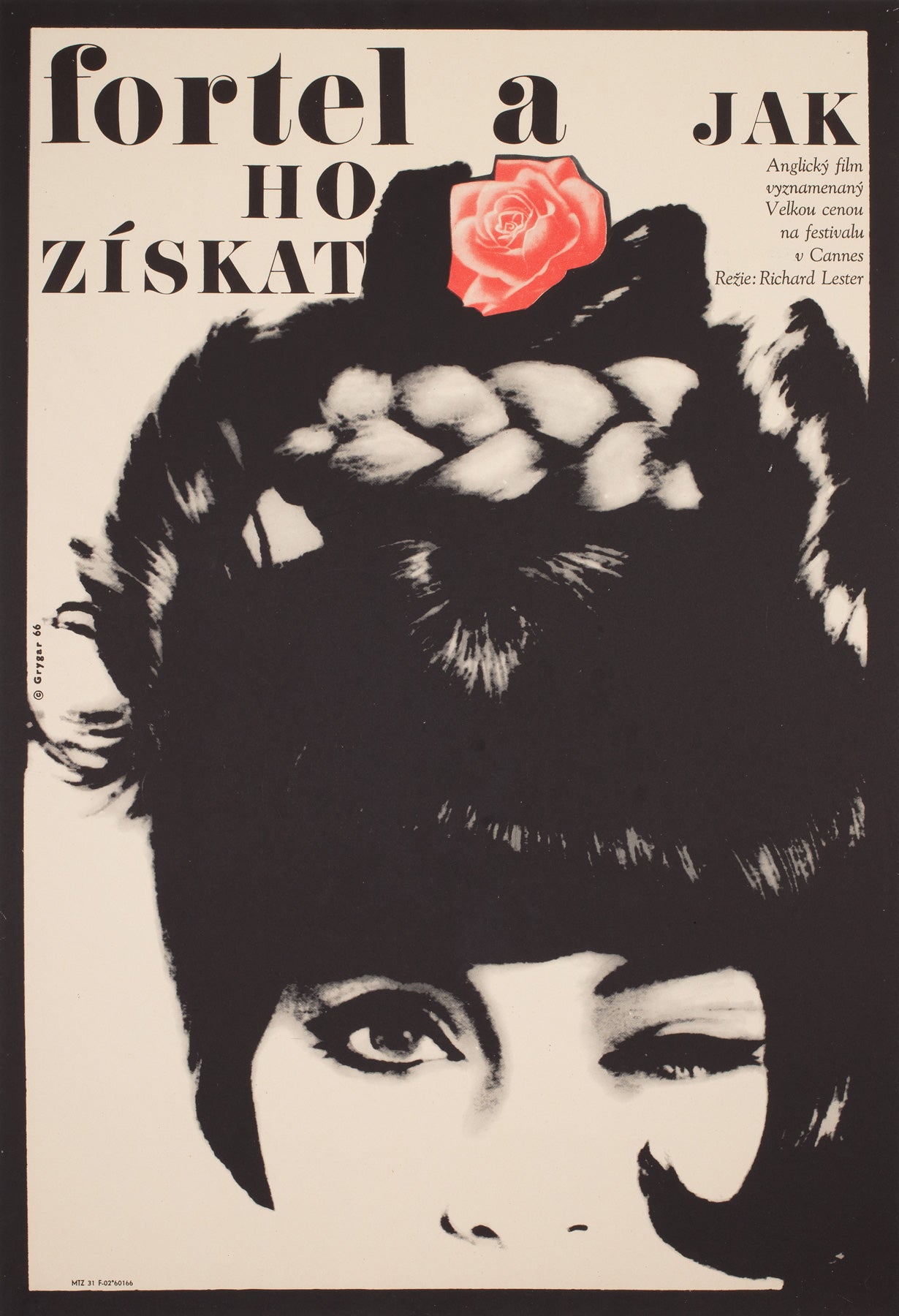 The Knack And How To Get It 1966 Czech A1 Film Poster, Grygar