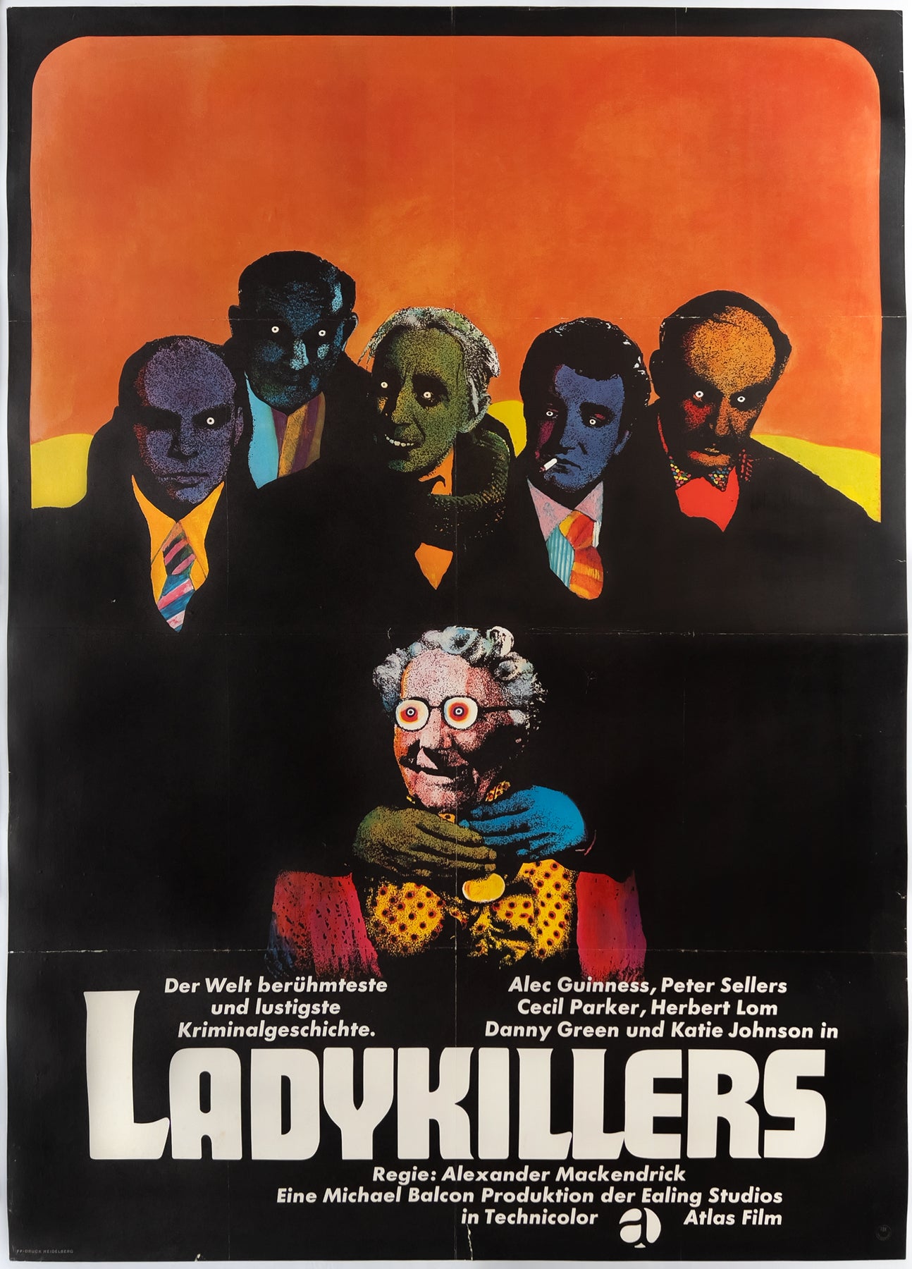 The LadyKillers R1960s German A0 Film Movie Poster, Heinz Edelmann