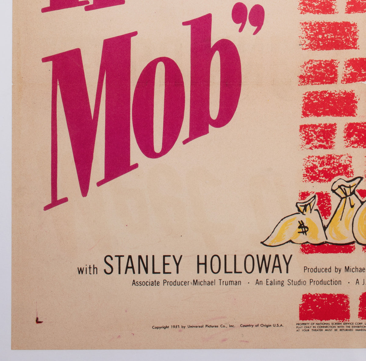 The Lavender Hill Mob 1951 US 1 Sheet Film Poster - detail