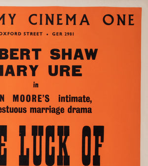 The Luck of Ginger Coffey 1965 Academy Cinema UK Quad Film Poster, Strausfeld - detail