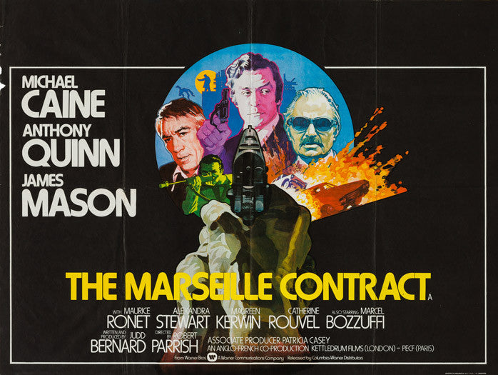 The Marseille Contract 1974 original vintage UK quad film movie poster - Michael Caine, Anthony Quinn and James Mason