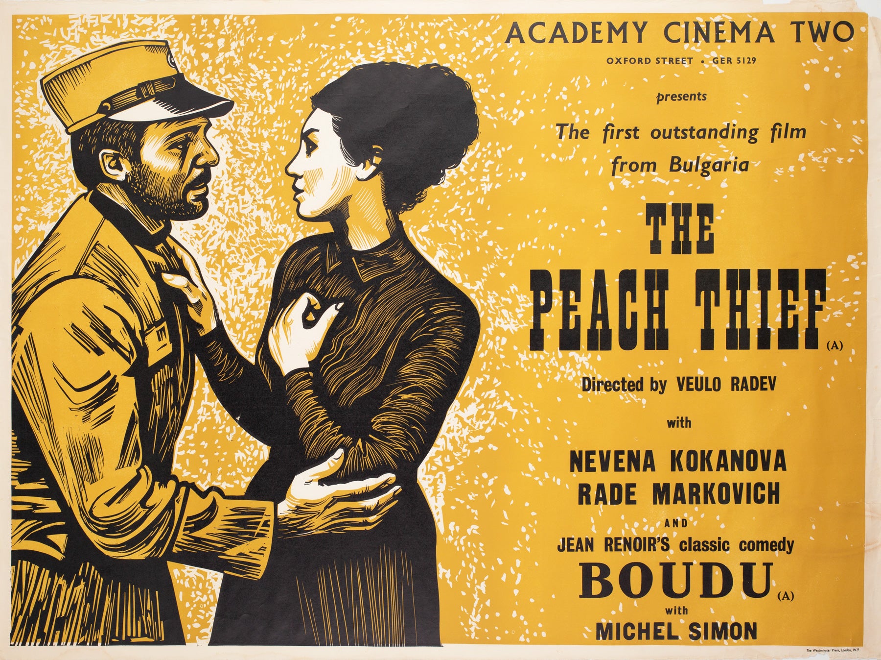 The Peach Thief 1965 Academy Cinema UK Quad Film Poster, Strausfeld